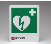 Flat AED wall sign with ILCOR logo