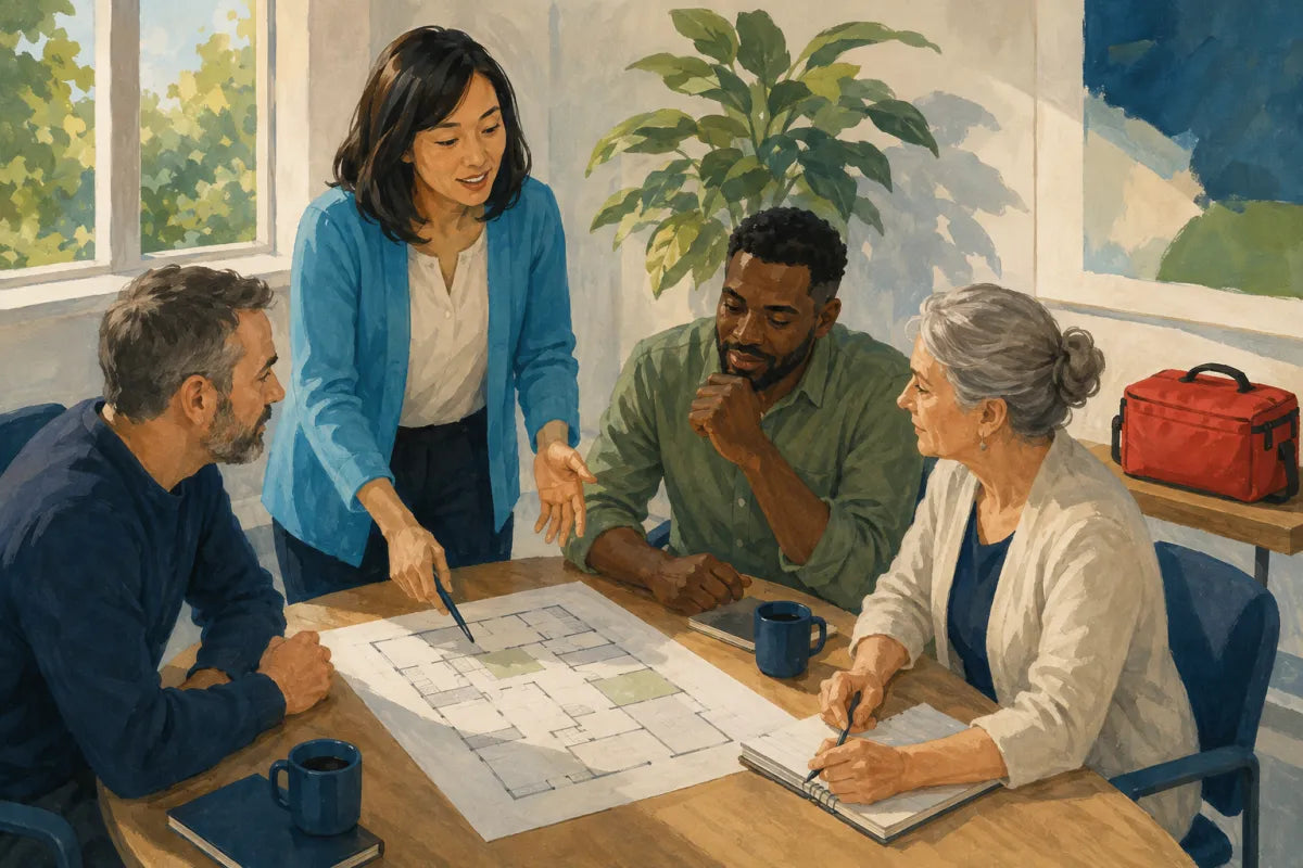 Illustration of a team planning its emergency response