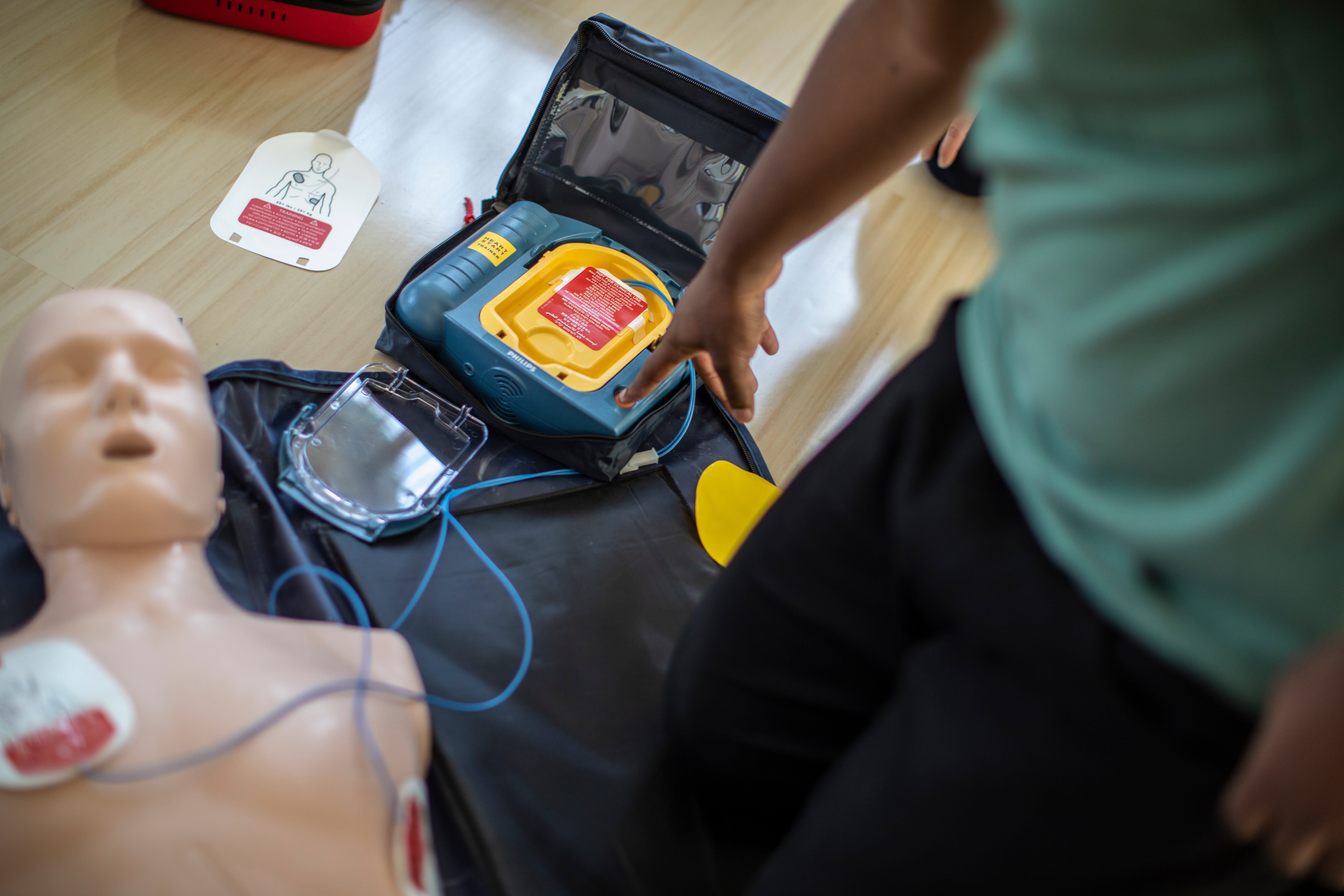 HeartSafe EMS instructor leading hands-on First Aid and CPR/AED training